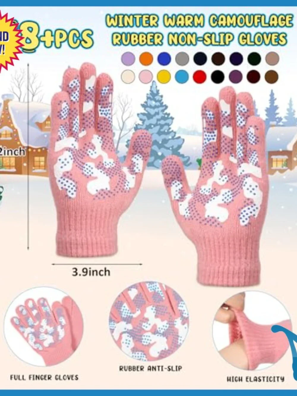 Kids Winter Hat Gloves Scarf Set, Acrylic Knit, 54-Piece Bulk